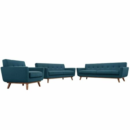 EAST END IMPORTS Engage Sofa Loveseat and Armchair Set of 3- Azure EEI-1349-AZU